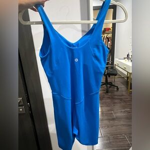 lululemon blue romper in the shade blue.